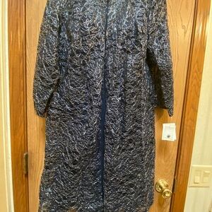 Oleg Cassini Navy and Silver Lace Dress